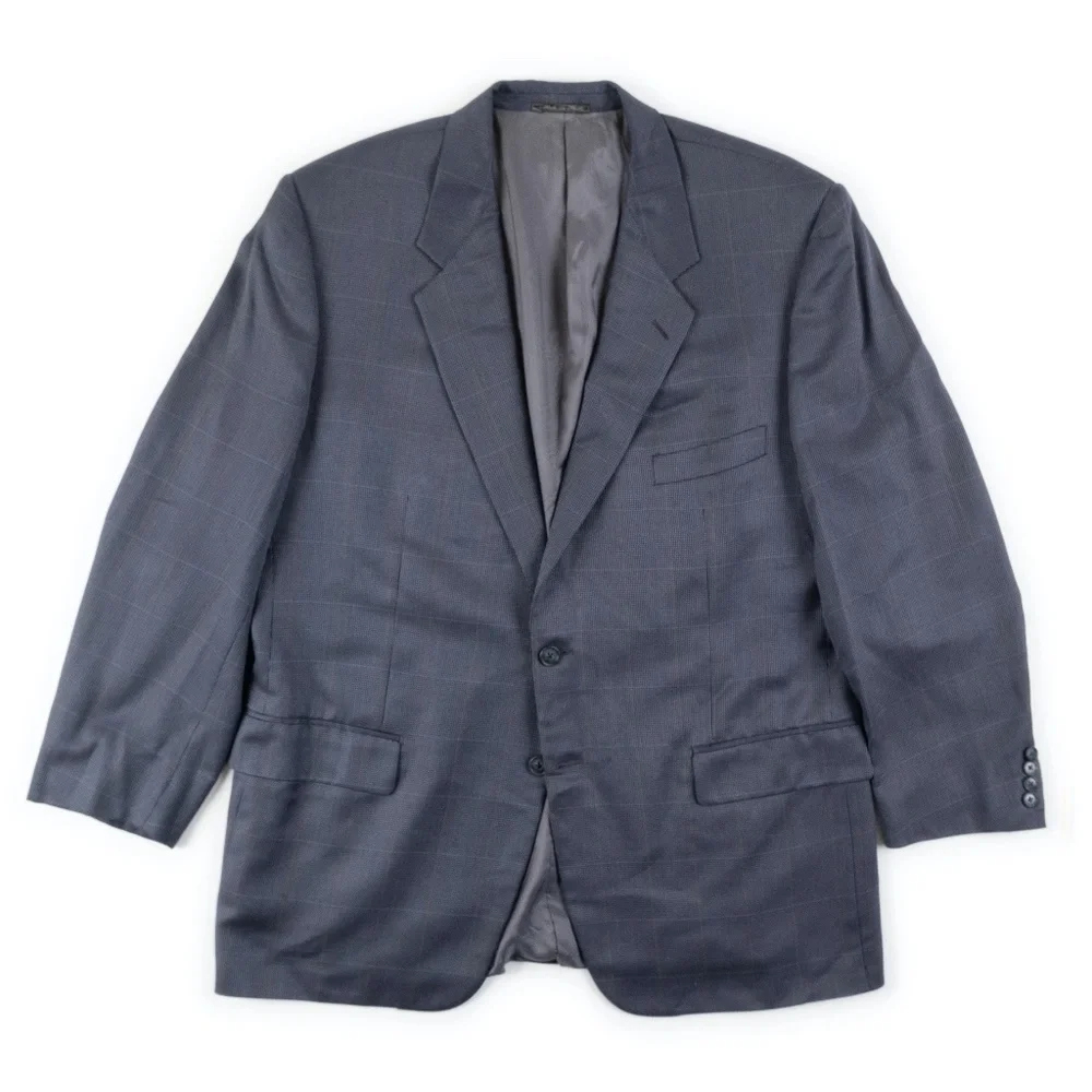 CORNELIANI blue Virgin Wool Silk blend blazer size US 46R / 56R Italy